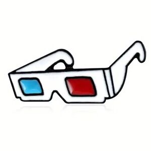 3-D Glasses OIL DRIPPED ENAMEL PIN - LAPEL PIN BROOCH NWT